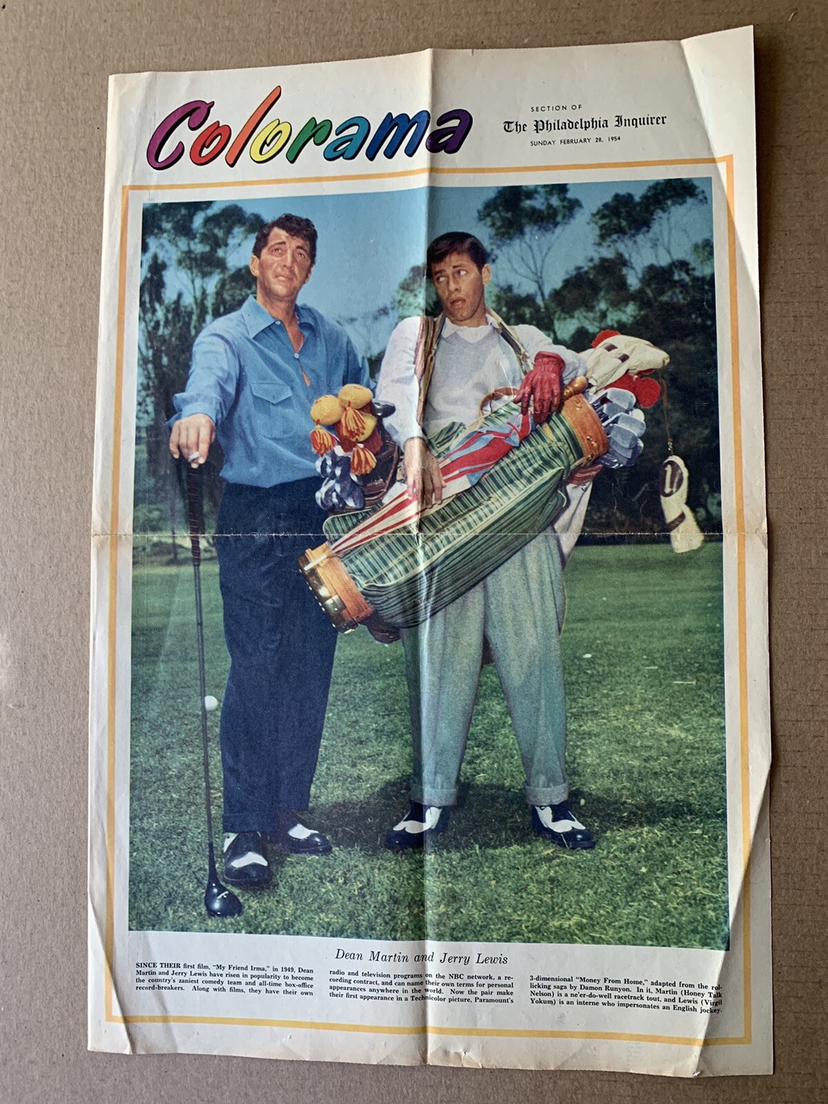 Colorama Section of Philadelphia Inquirer Insert Sunday Feb 28,1954 Martin/Lewis