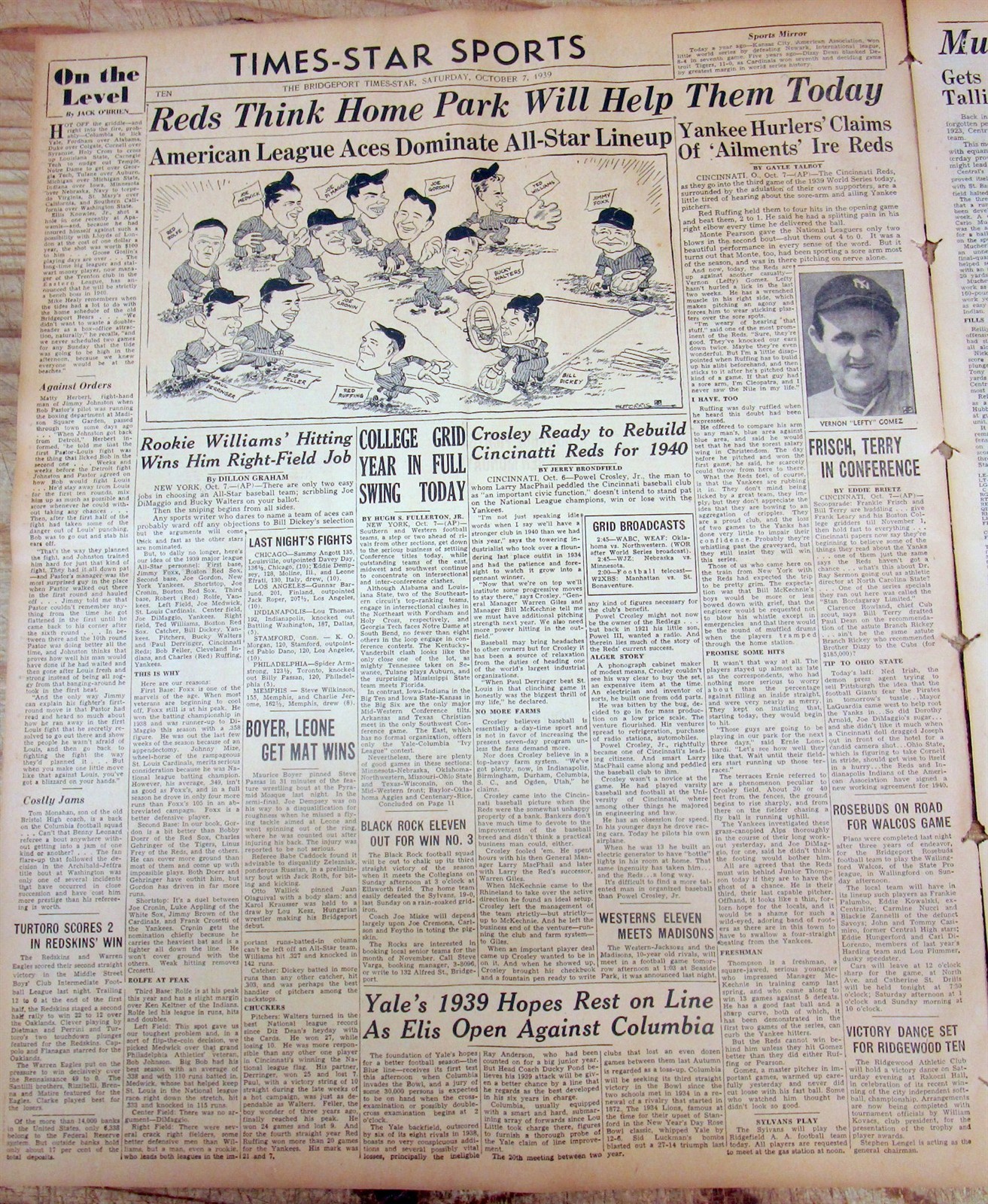4 1939 newspapers NEW YORK YANKEES WIN BASEBALL WORLD SERIES vs CINCINNATI REDS