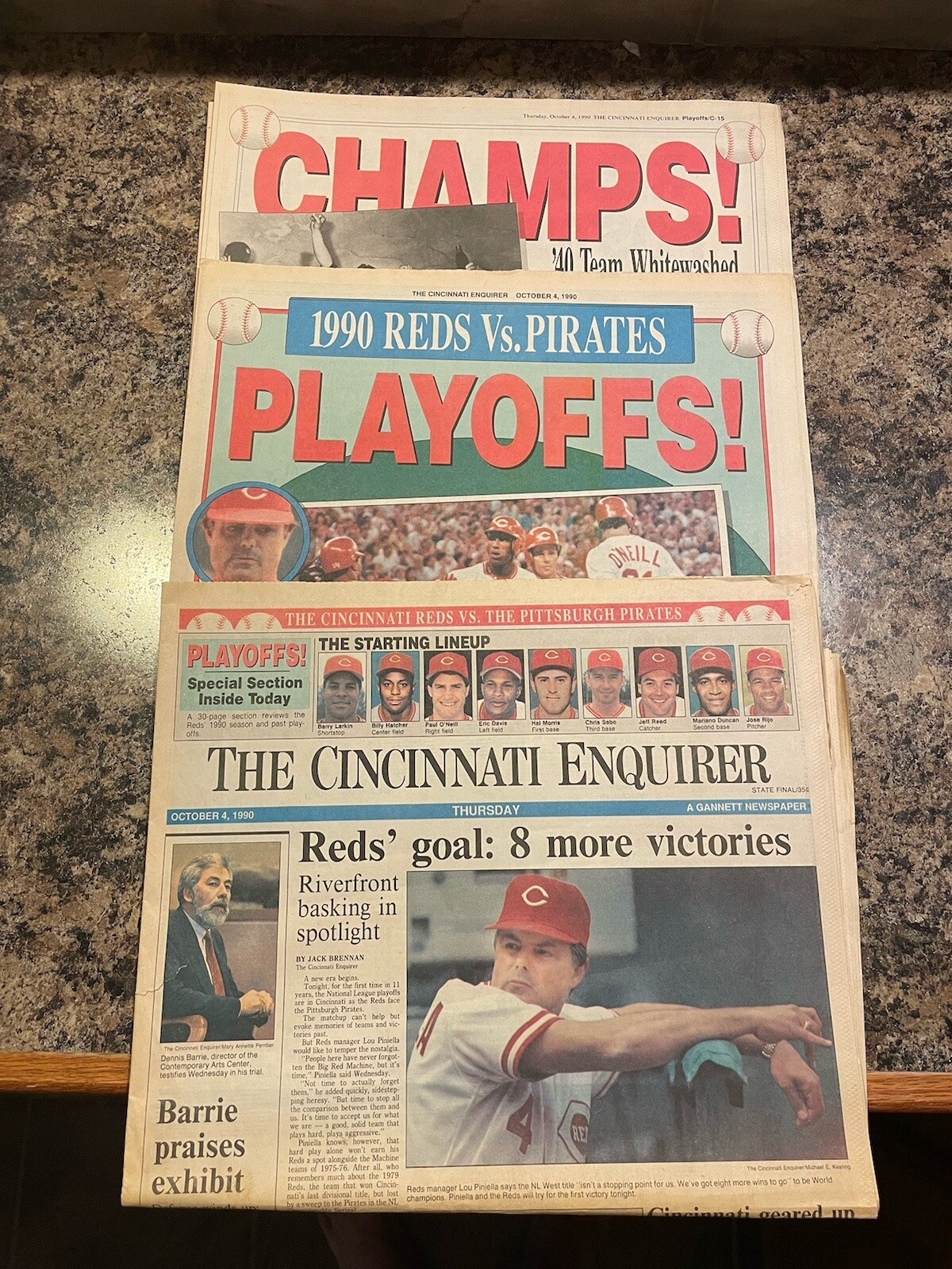1990 Cincinnati Reds Baseball Newspaper. Playoff Preview