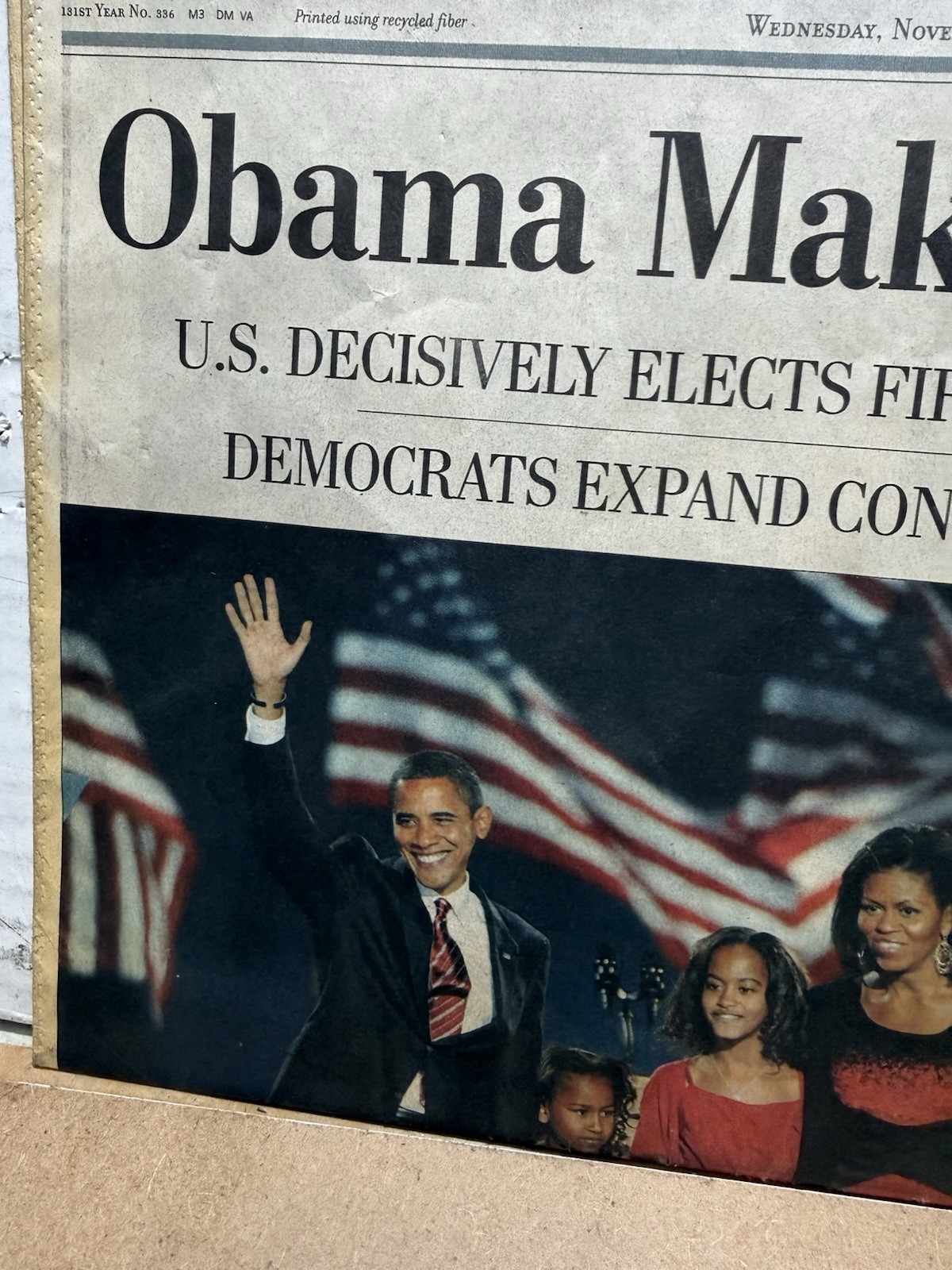 The Washington Post November 5 2008 Commemorative Edition “Obama Makes History”