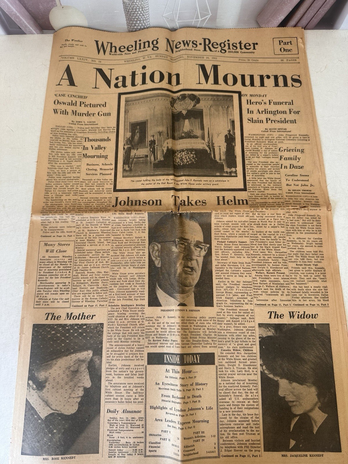 Wheeling News Register JFK Assassination November 24,1963