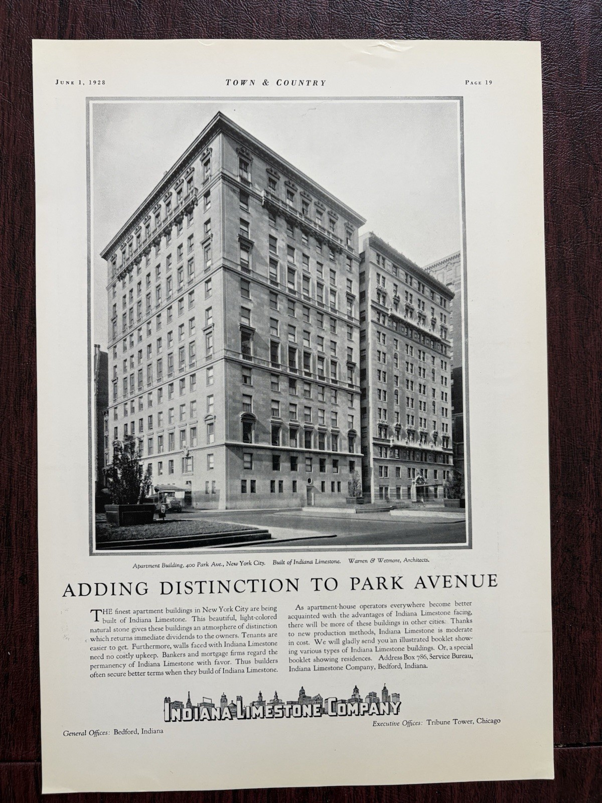 400 Park Ave New York City Real Estate Warren & Wetmore Architects Vintage 1928
