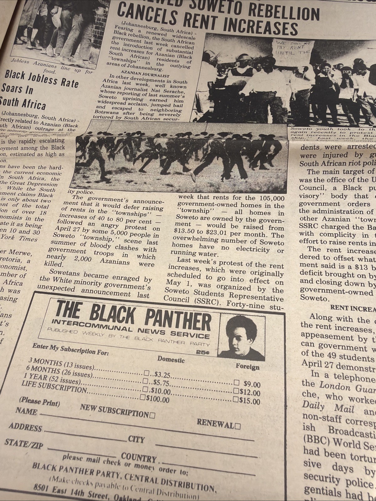 THE BLACK PANTHER PARTY NEWSPAPER – MAY 7, 1977 Huey Newton History