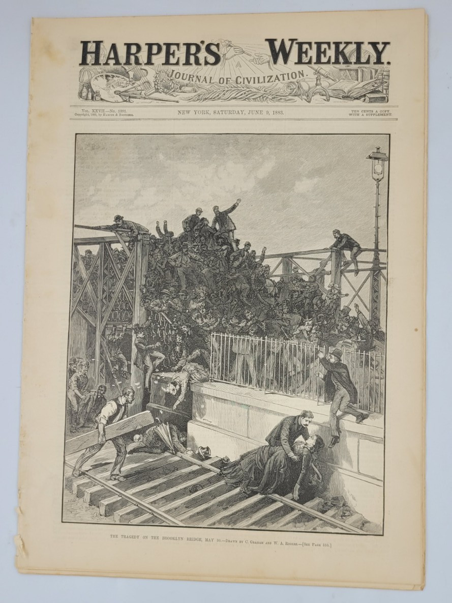Harper’s Weekly 6/9/1883 Brooklyn Bridge Tragedy – Rogers / Nashville Tennessee