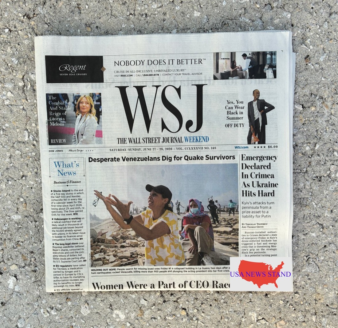 WALL STREET JOURNAL – SAT/SUN JUNE 27-28, 2026 (ITALY GIORGIA MELONI -VENEZUELA)