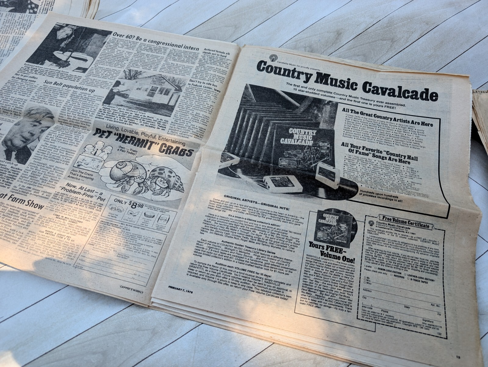 Mystery Set of Vintage Newspapers Capper’s Weekly 1970s Junk Journal 6 days