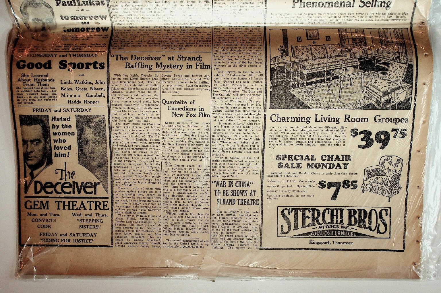 The Kingsport Times Newspaper March 20 1932 Vintage Tennessee News