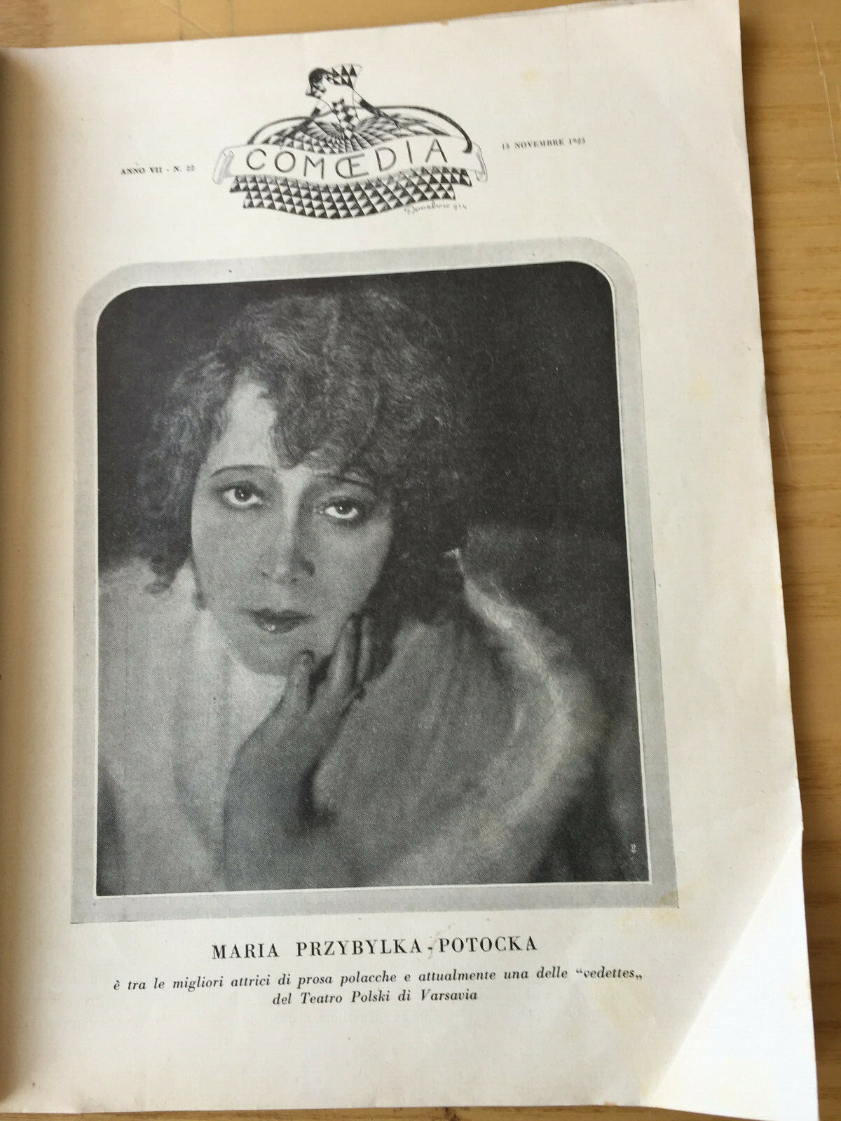 MONDADORI COMOEDIA PERIODICO COMMEDIA E VITA TEATRALE N° 22 1925 BRAGAGLIA 02/19