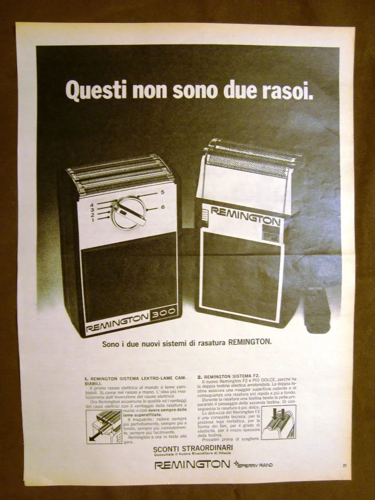 Vintage 1970s Remington Advertising Razors or Shaving Systems