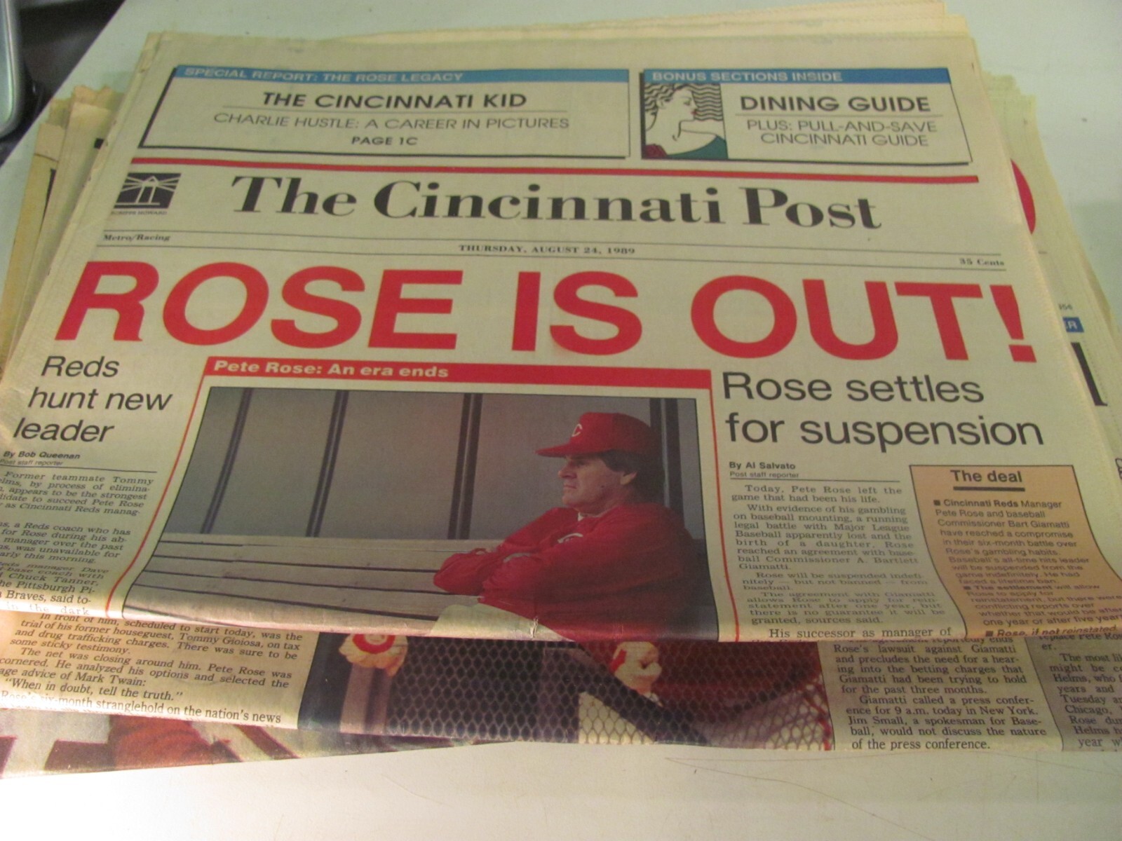 Pete Rose Newspaper Lot 1980s-1990s – Cincinnati Reds, Cincinnati Enquirer