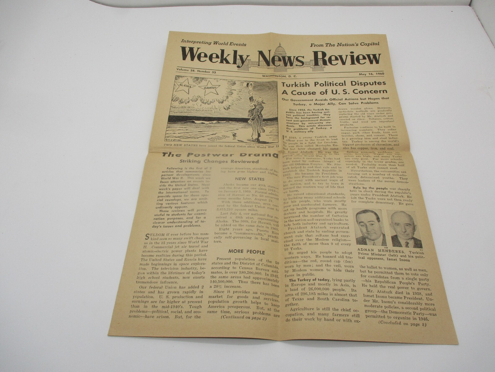 Weekly News Review May 16th 1960 Washington D C Newspaper