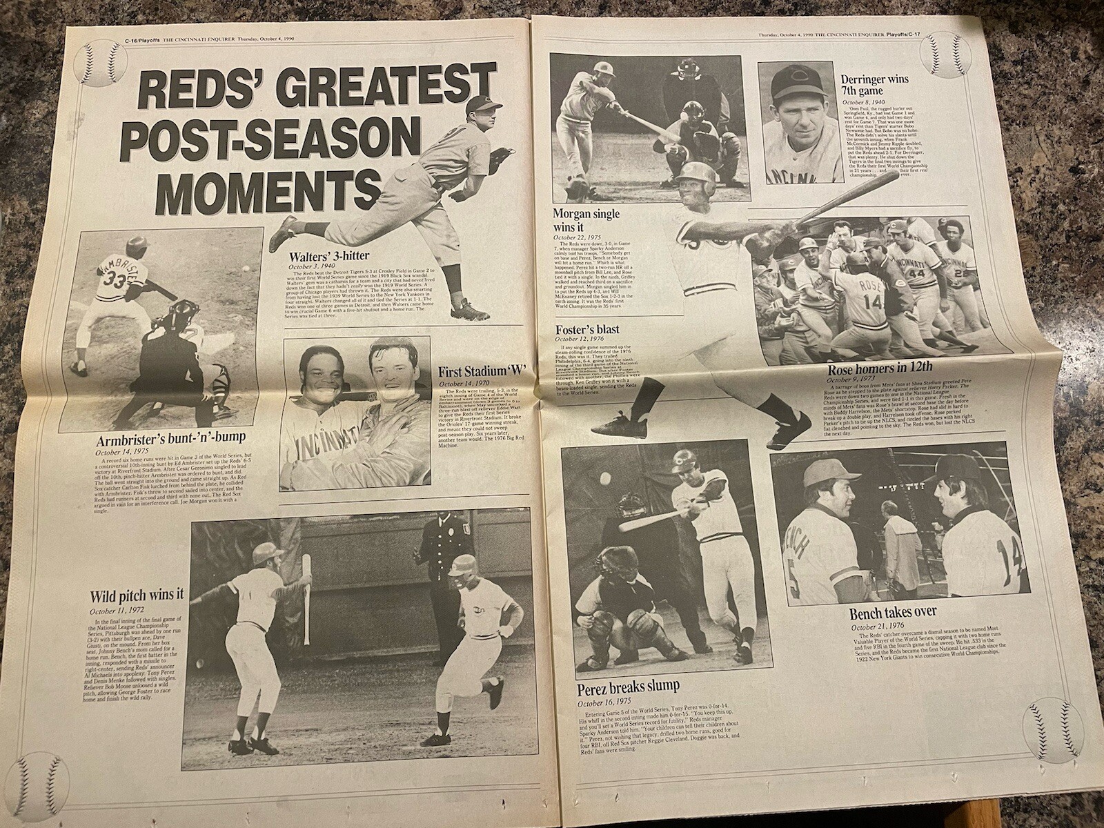 1990 Cincinnati Reds Baseball Newspaper. Playoff Preview