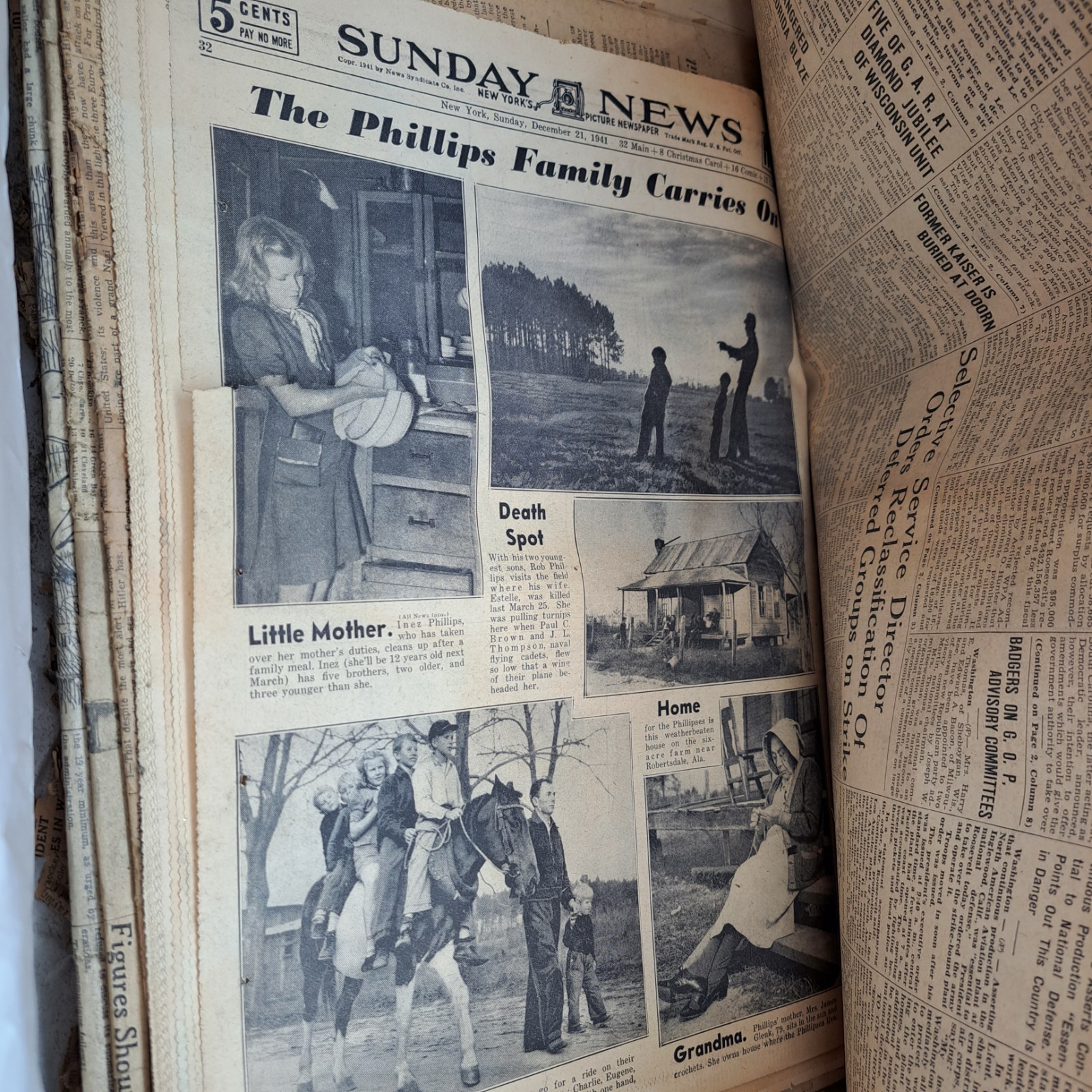 Vintage Ephemera WW2 1940’s Newspaper, An Assorted Lot