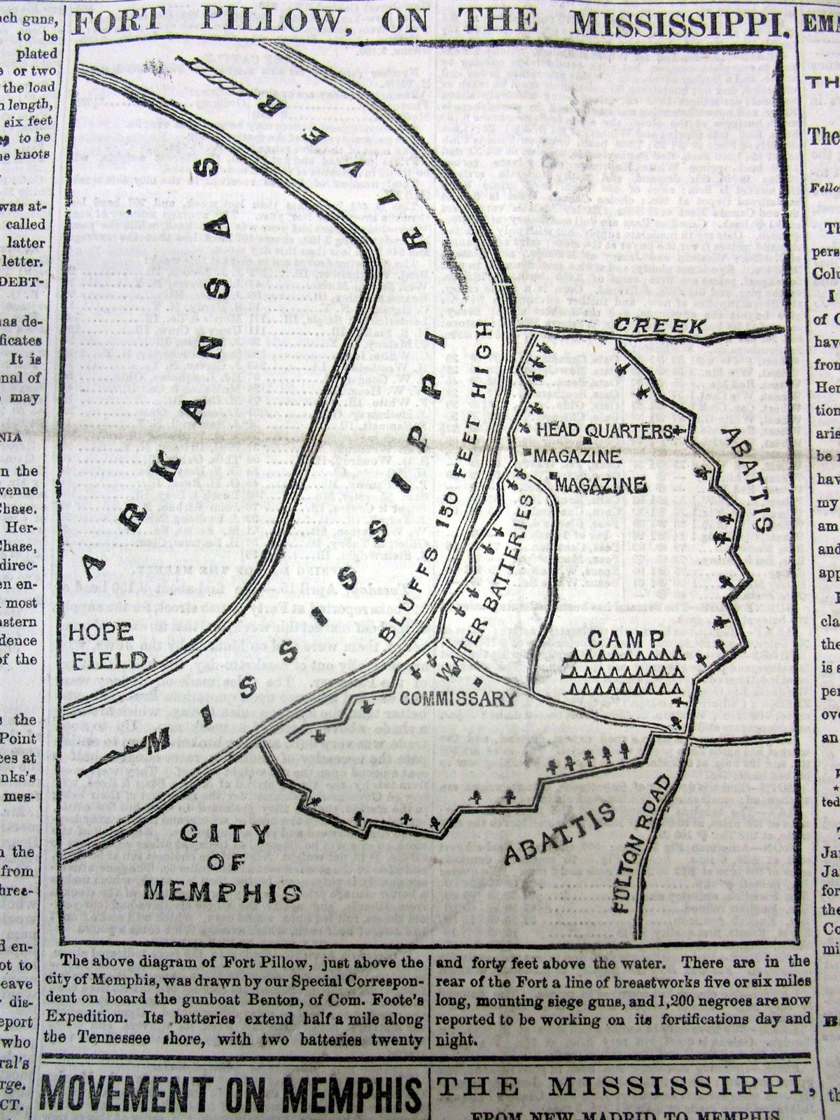 1862 Civil War newspaper BATTLE OF SHILOH Tennessee GEN BEAUREGARD v W T SHERMAN