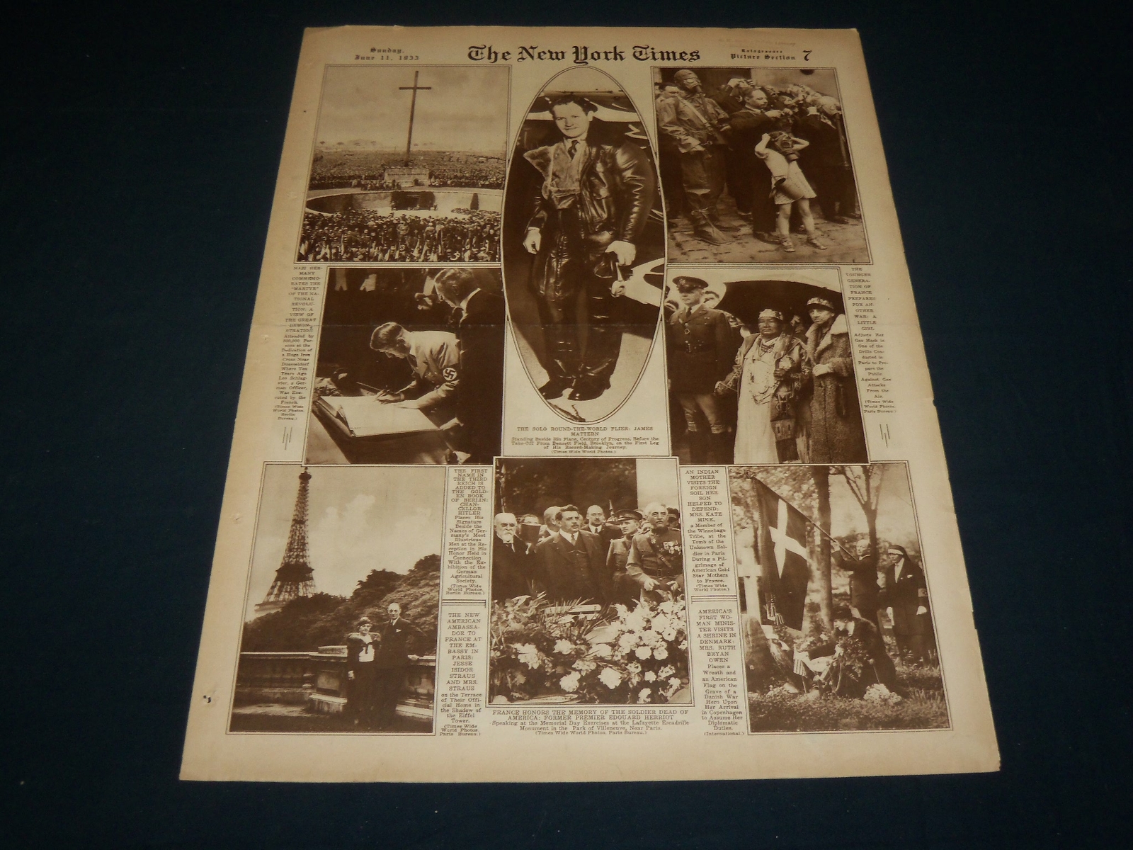 1933 JUNE 11 NEW YORK TIMES ROTOGRAVURE PICTURE SECTION – HITLER – NT 9408
