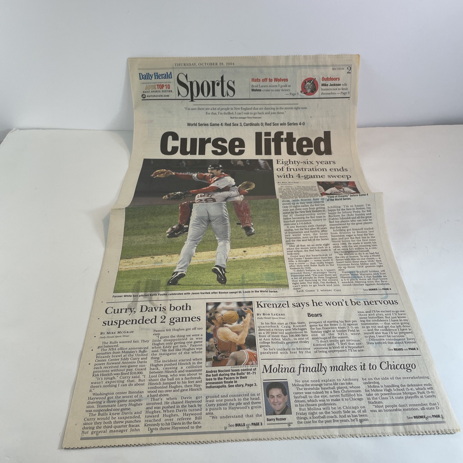 Daily Herald Section Thursday October 28, 2004 Red Sox Win Curse Lifted