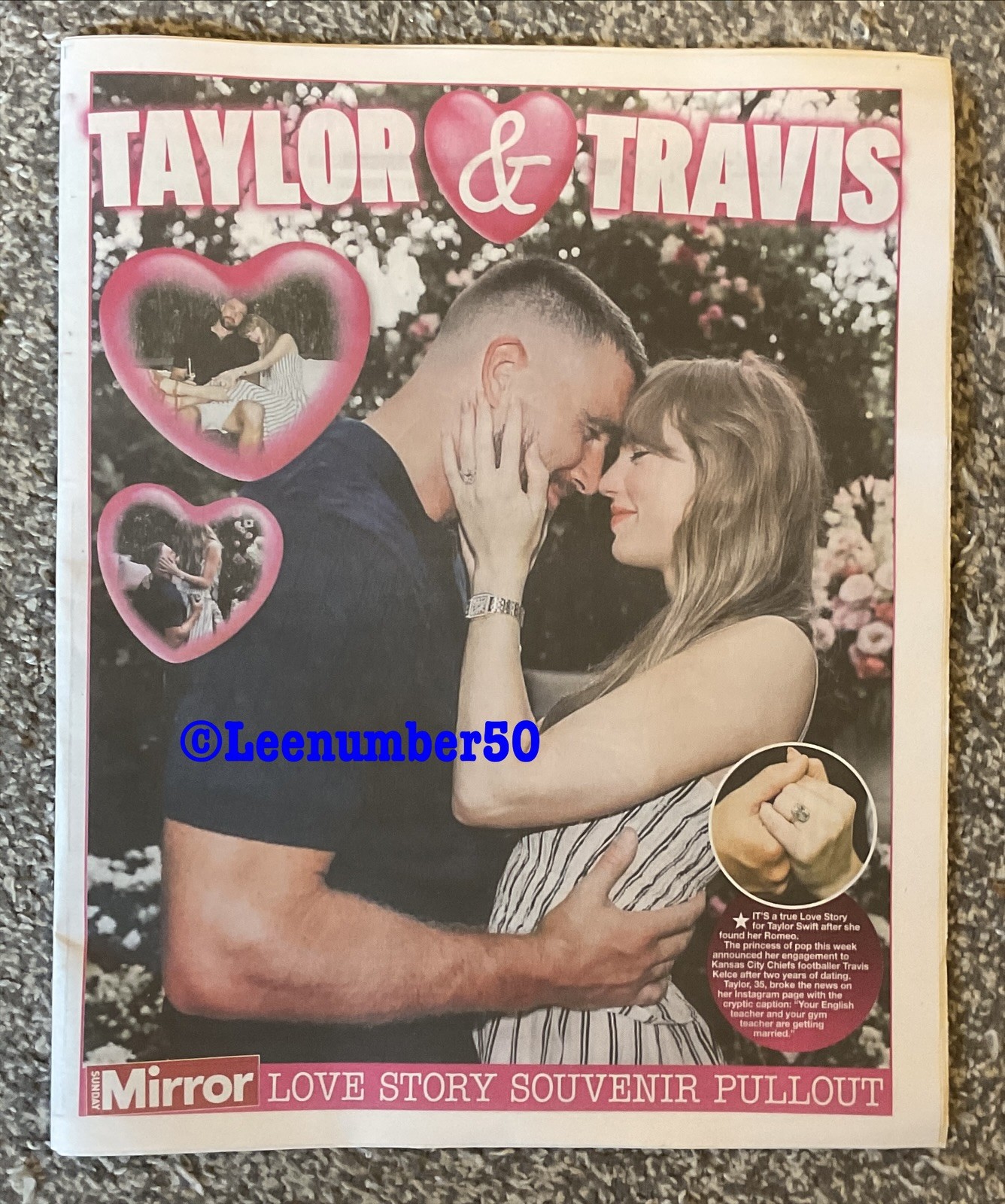 TAYLOR SWIFT ENGAGEMENT @ TRAVIS KELCE Daily Mirror ??? Souvenir Pullout