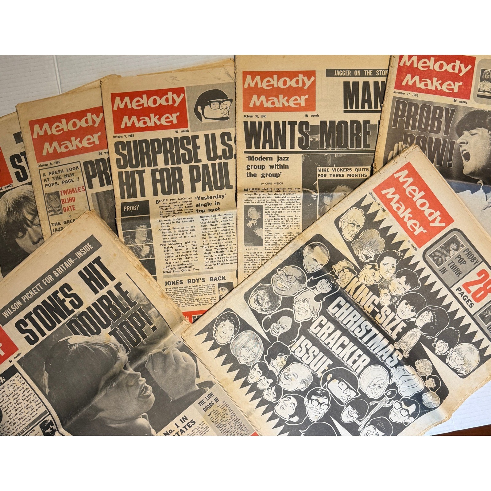 Melody Maker Magazine Lot of 7 – 1965 UK Music Paper Stones Beatles Fair Vintage