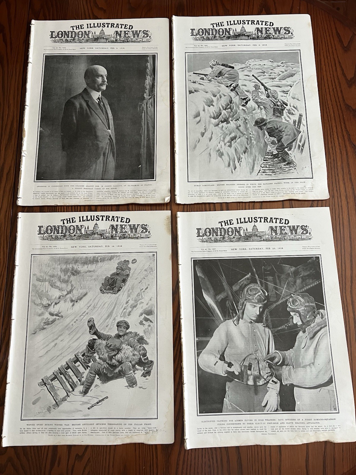 The Illustrated London News New York Feb. 2, 9, 16, & 23 in 1918 WWI
