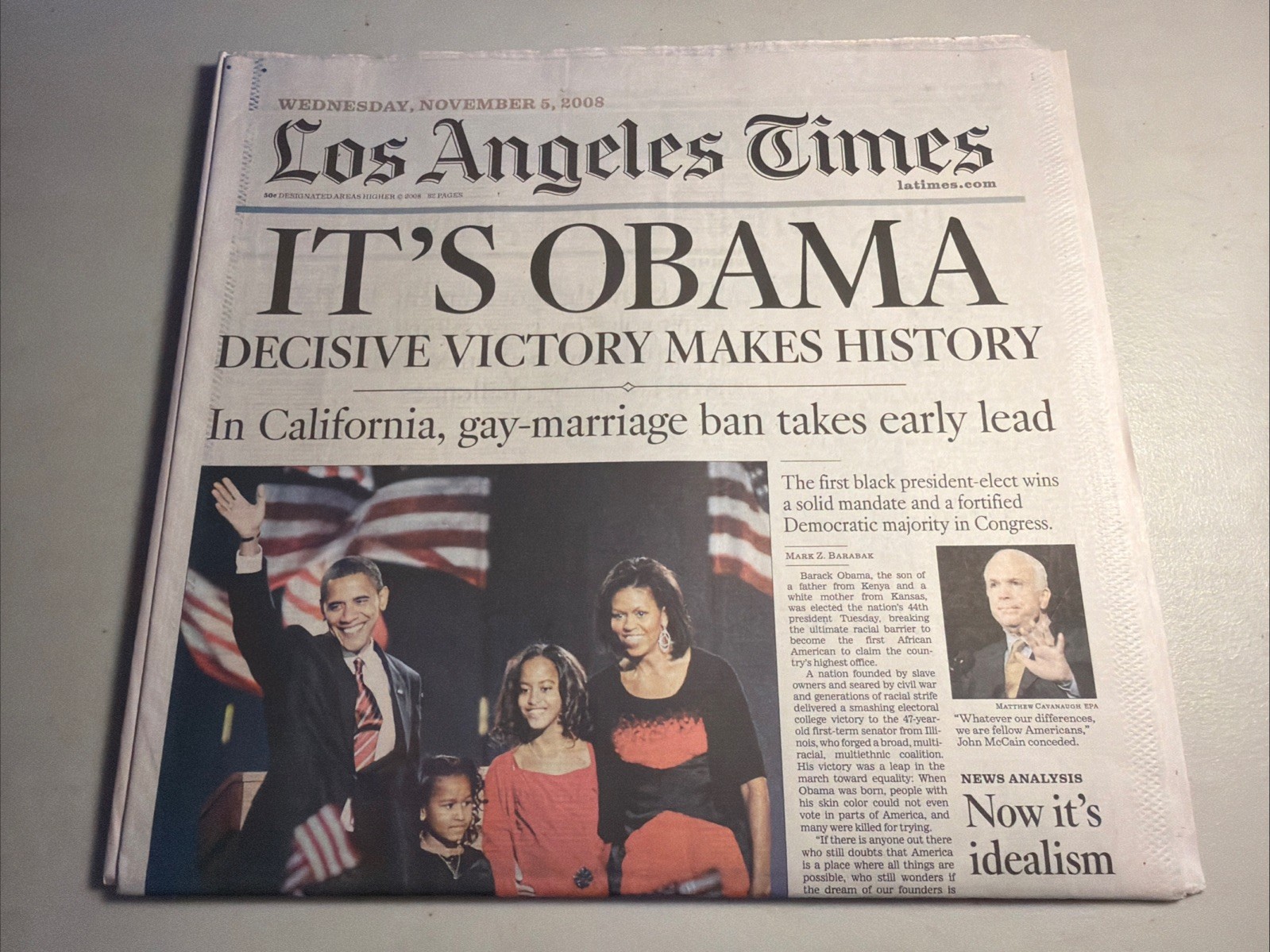 2008 Nov 5 It’s Obama & Jan 21 2009 Obama Inauguration Los Angeles Times