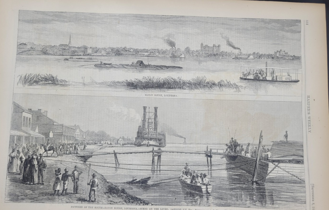 Harper’s Weekly 9/8/1866 pictures of the South – Mobile Alabama, Baton Rouge LA