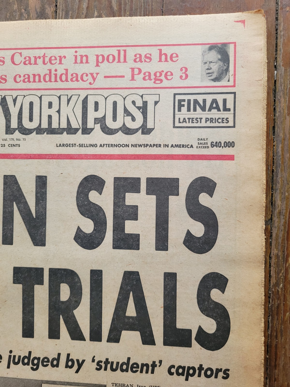 New York Post Newspaper, Dec 4, 1979, Iran Sets Spy Trials, The Who Stampede