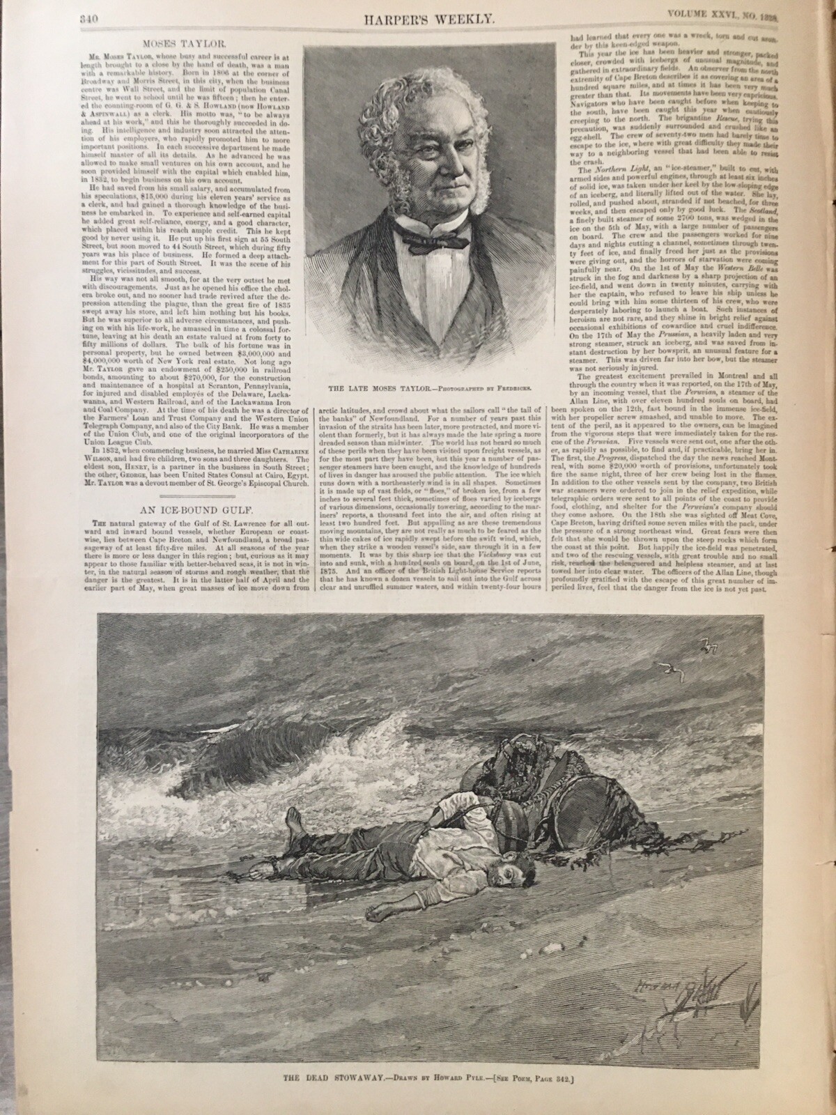 Black America Art-Memorial Decoration Day Nast 1882 Newfoundland Ice Fields