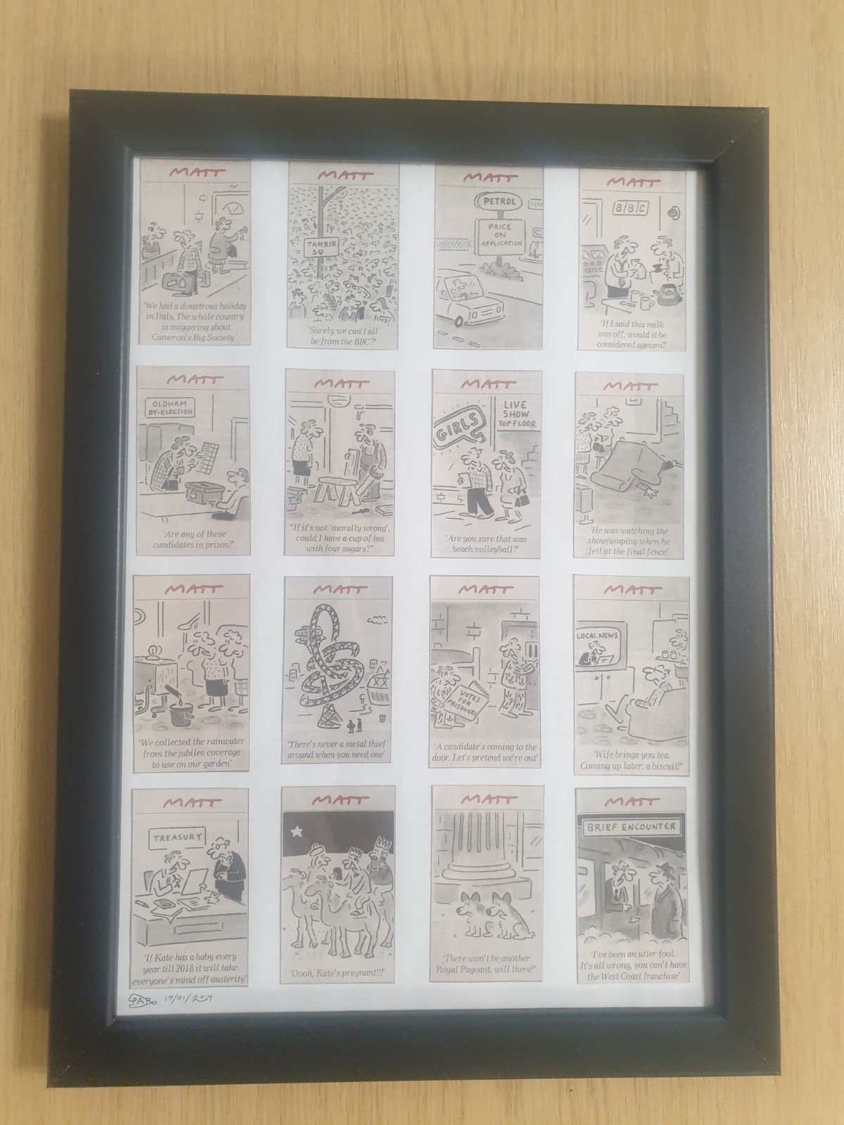 Matt daily telegraph newspaper cartoon framed (K)