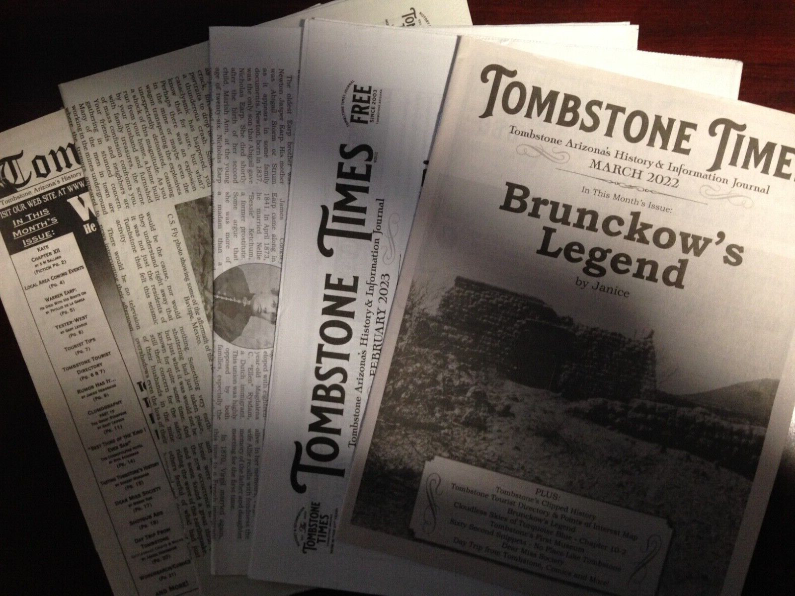 5 Newspaper lot, Tombstone Times, Arizona. Set 3. Nice!