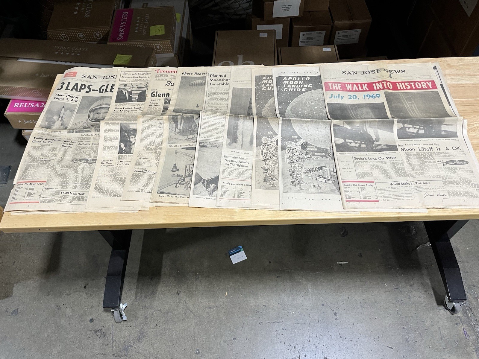 Moon Landing, Apollo 11, Space Program. Newspaper Lot. San Jose News
