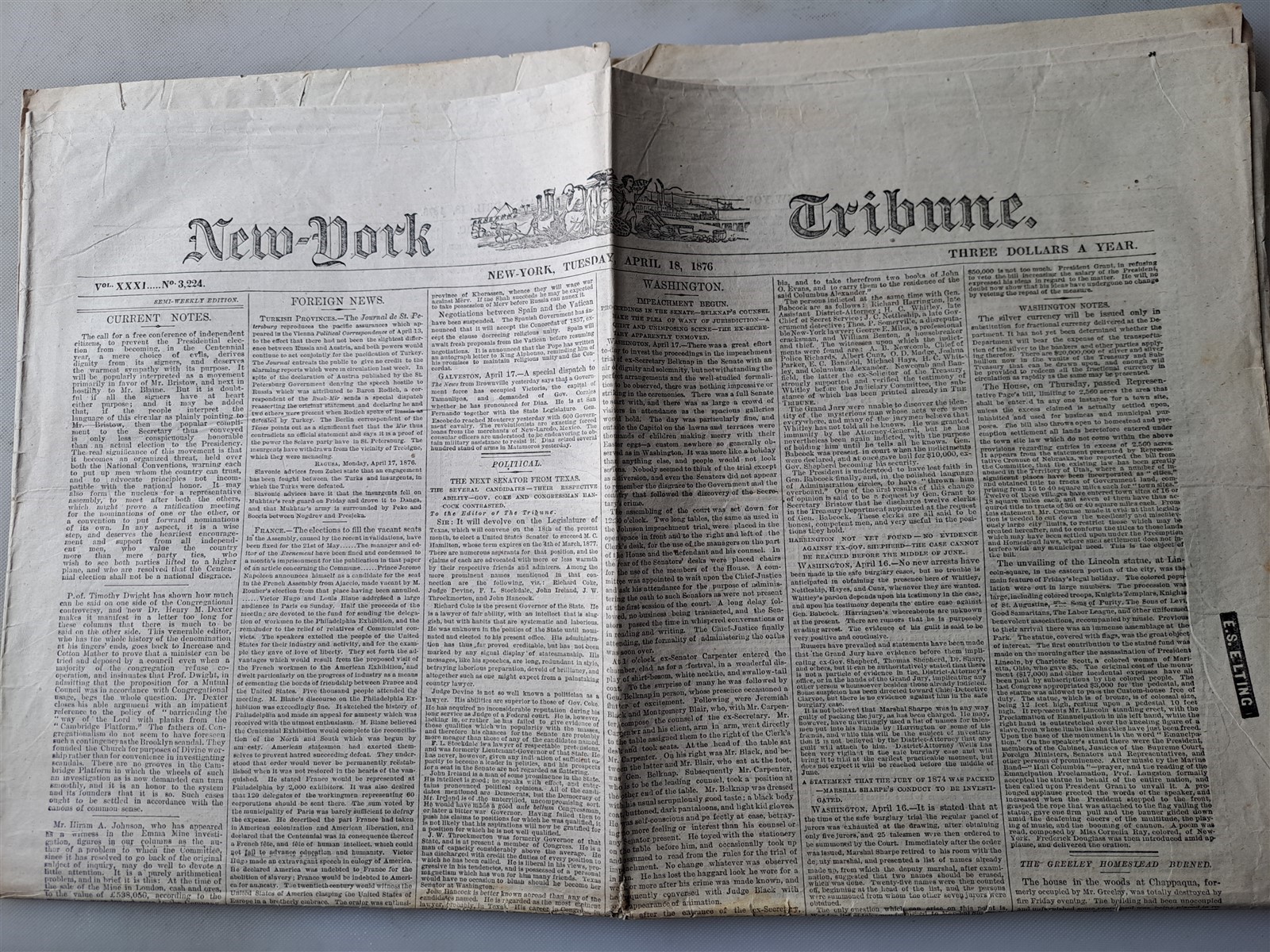 New York Tribune – April 18,1876 Edition