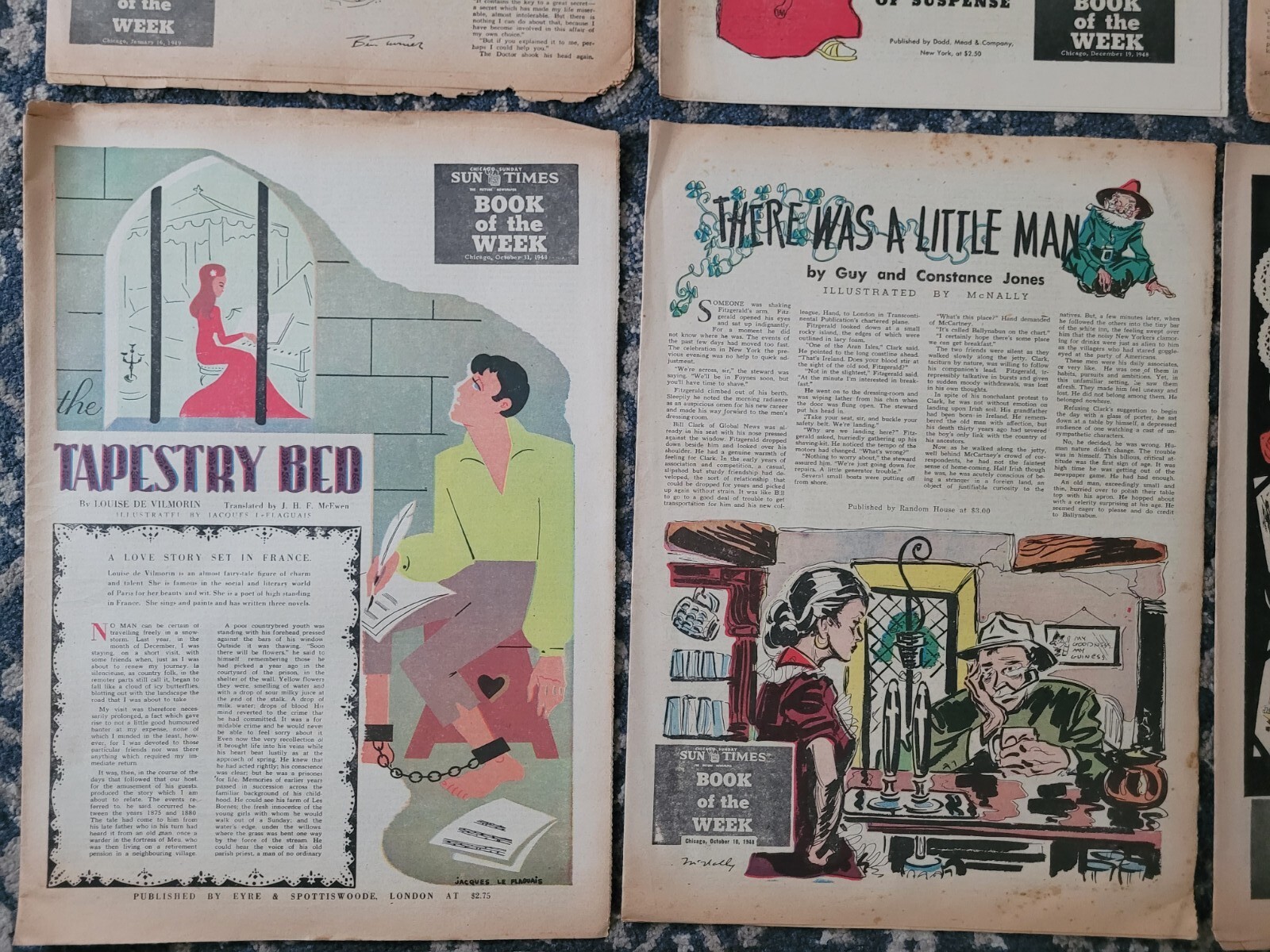 1940’s Chicago Sun Sunday Book Of The Week Newspaper Lot Full