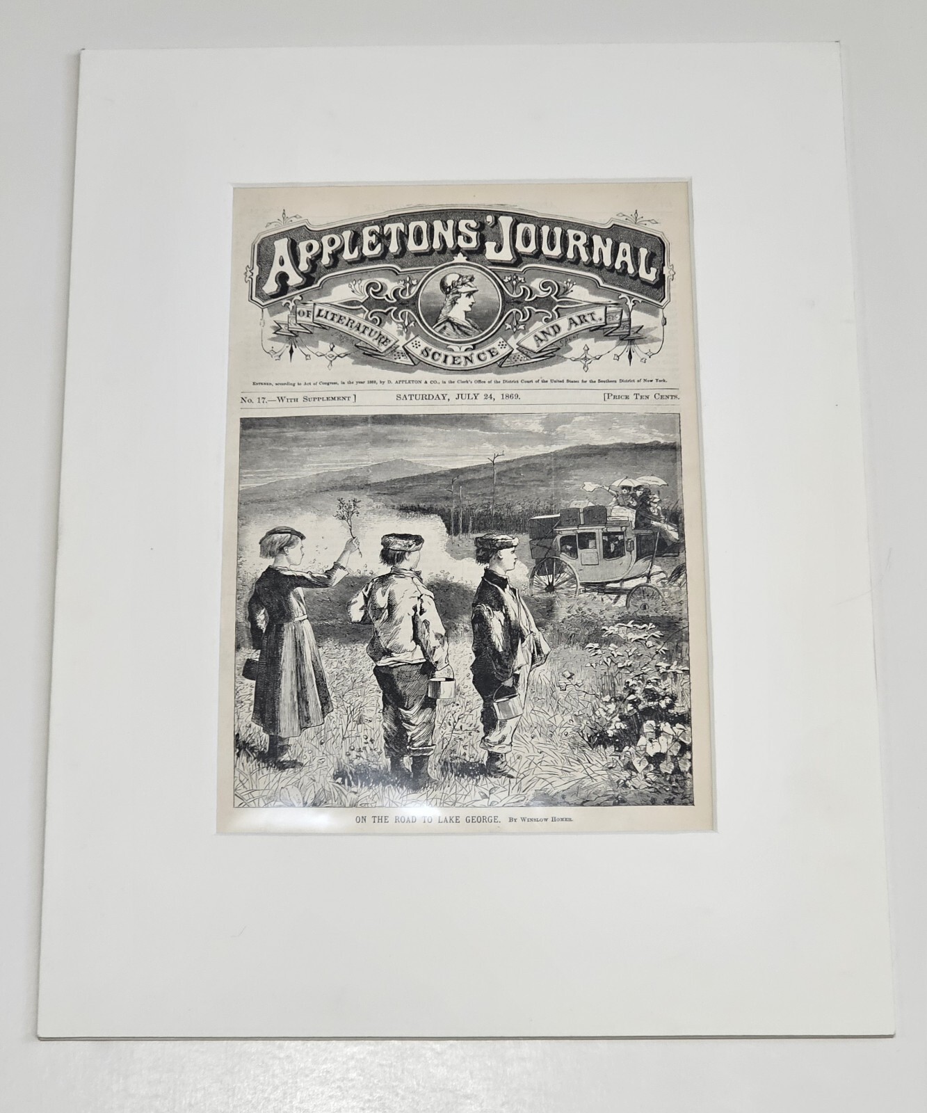 1869 Winslow Homer “On The Road To Lake George” Antique Appletons Journal