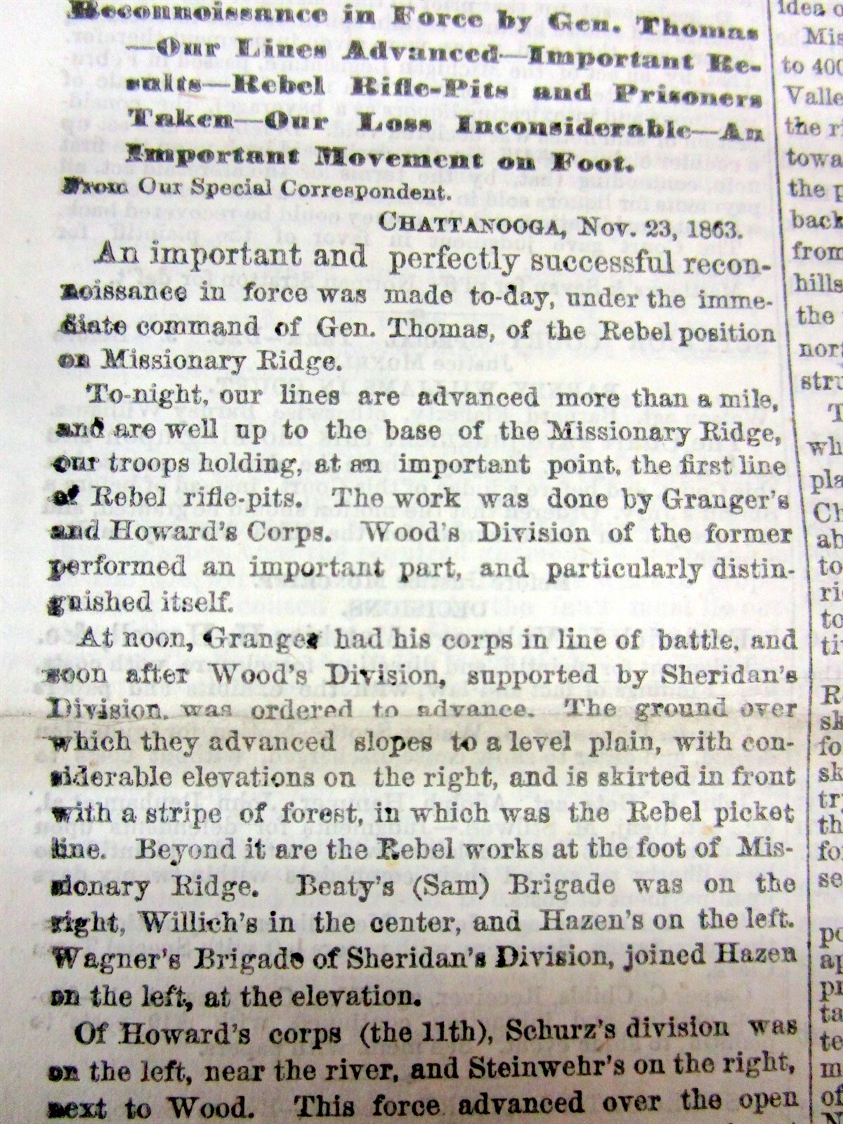 2 1863 Civil War newspapers CHATTANOOGA CAMPAIGN w UNION VICTORY in Tennessee