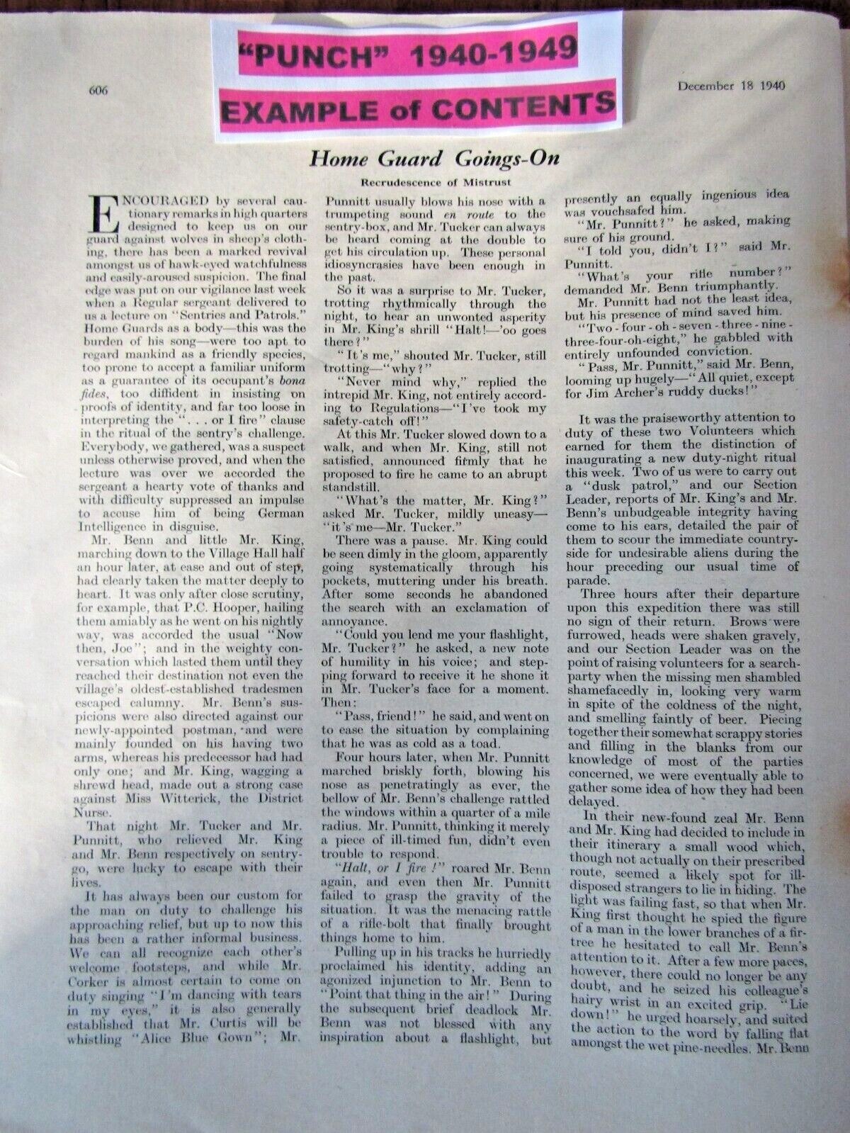 PUNCH MAGAZINES 1940-1949, Huge Selection, Letters, Cartoons, Humour, Adverts
