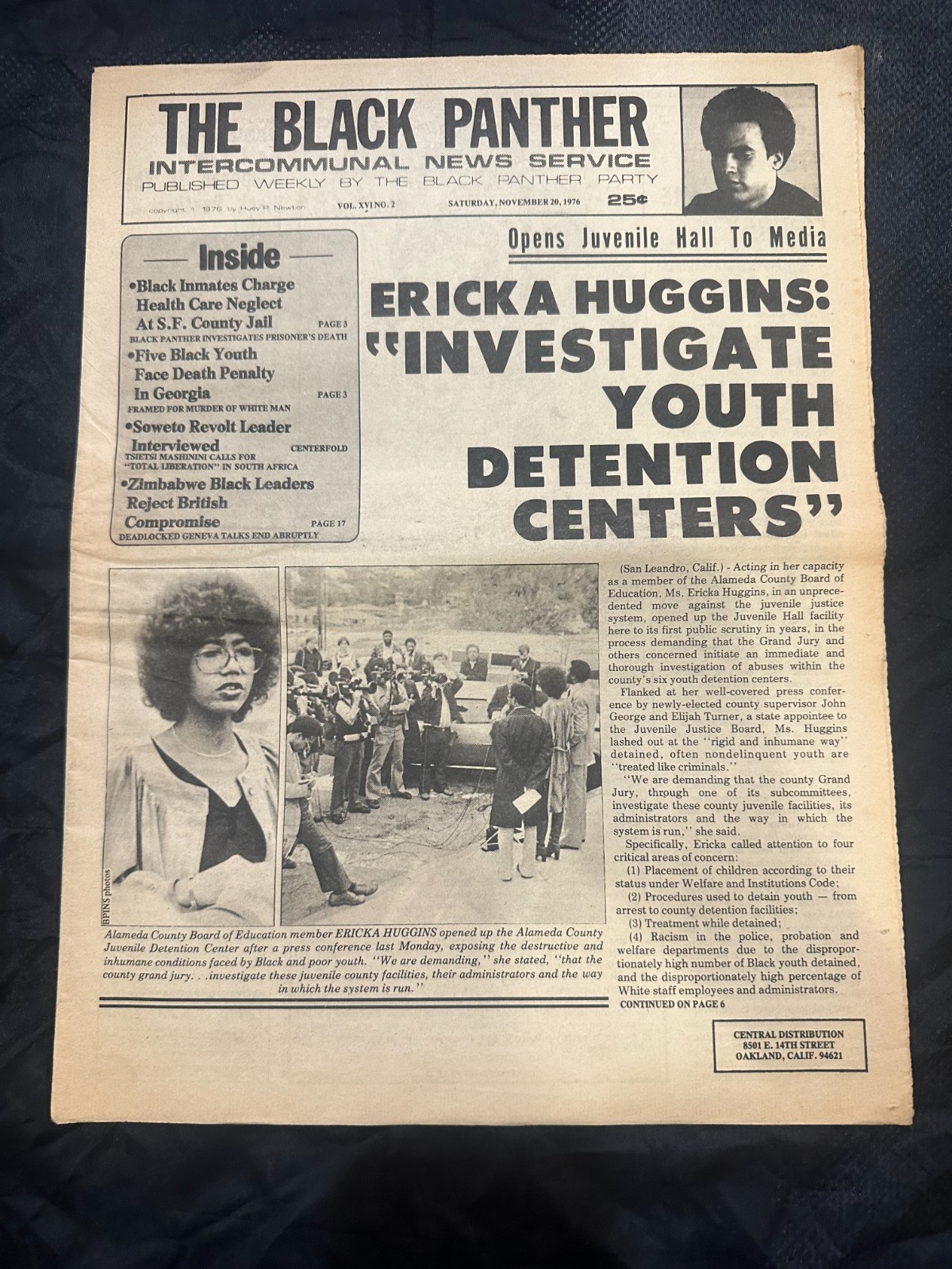 THE BLACK PANTHER NEWSPAPER – NOVEMBER 20th 1976