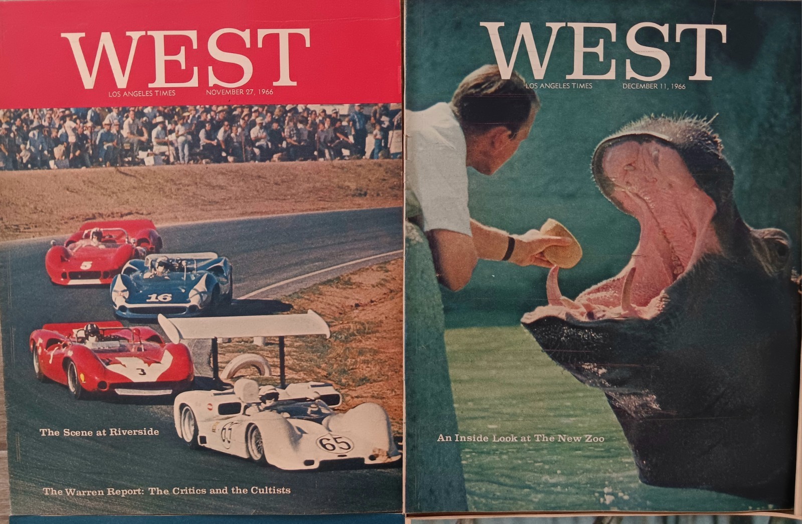 Lot Of 10 ☆ 1966, 1967 & 1968 Los Angeles Times WEST Magazines