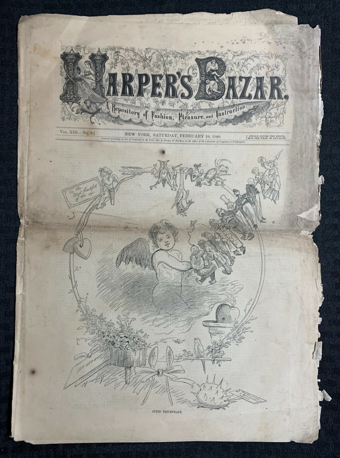 1880 Feb 28 HARPER’S WEEKLY Newspaper #9 GD+ 2.5 Cupid Triumphant