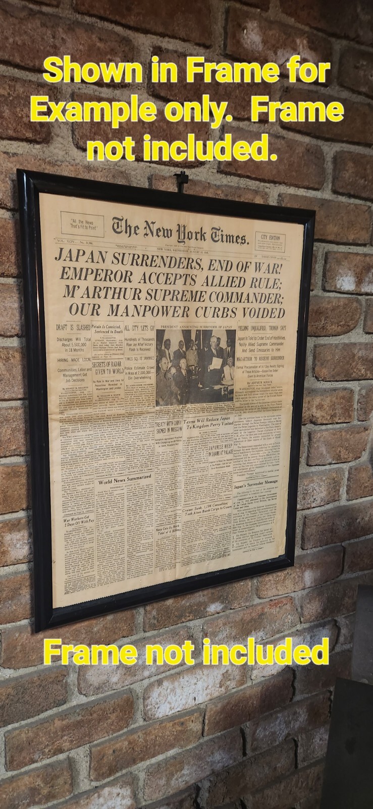 1945 AUGUST 15 JAPAN SURRENDERS END OF WAR NEW YORK TIMES ANNOUNCEMENT DAY