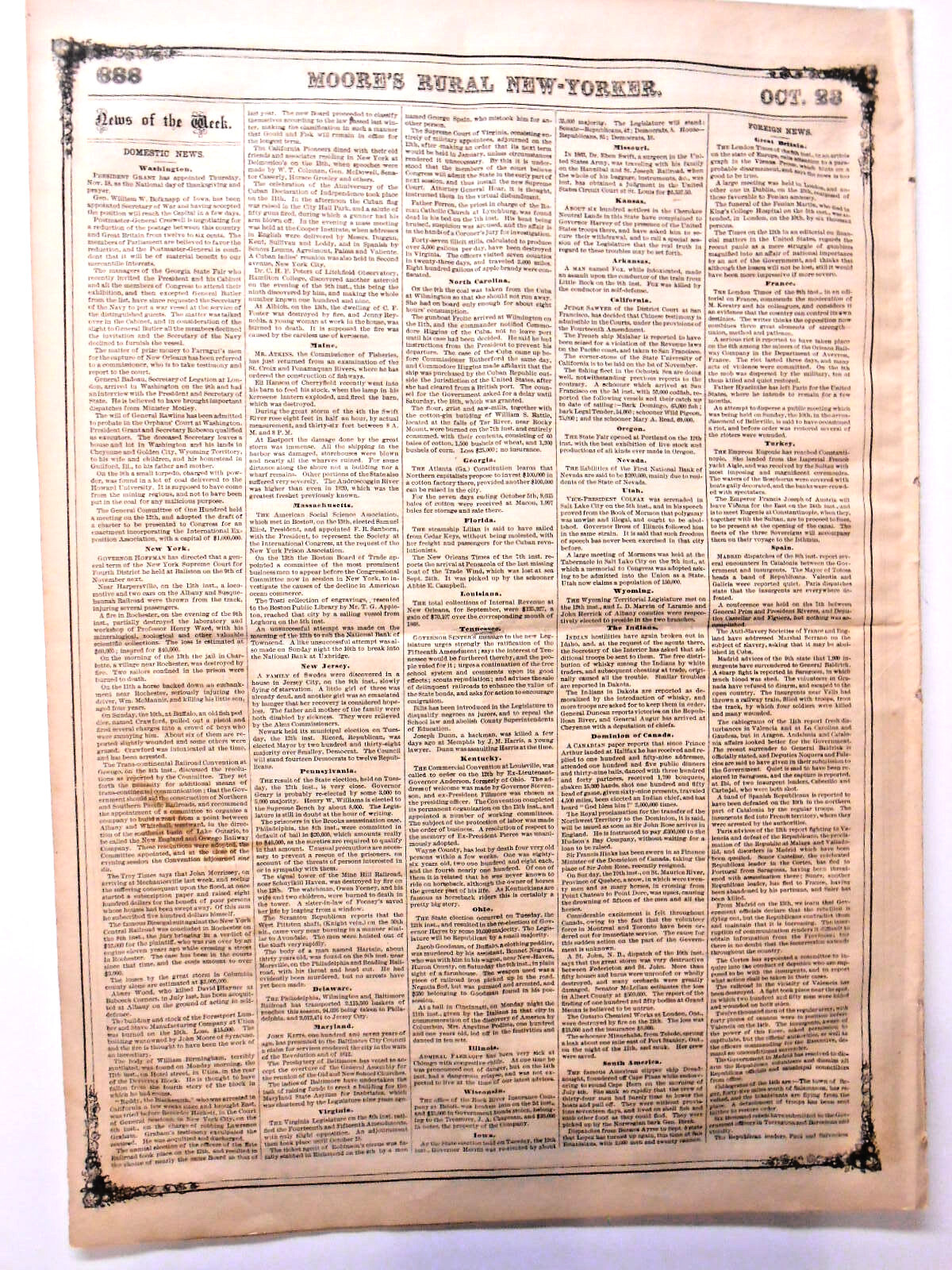 Newspaper RARE & Early U.S. Woman’s Female Suffrage VOTE Cartoon 1869