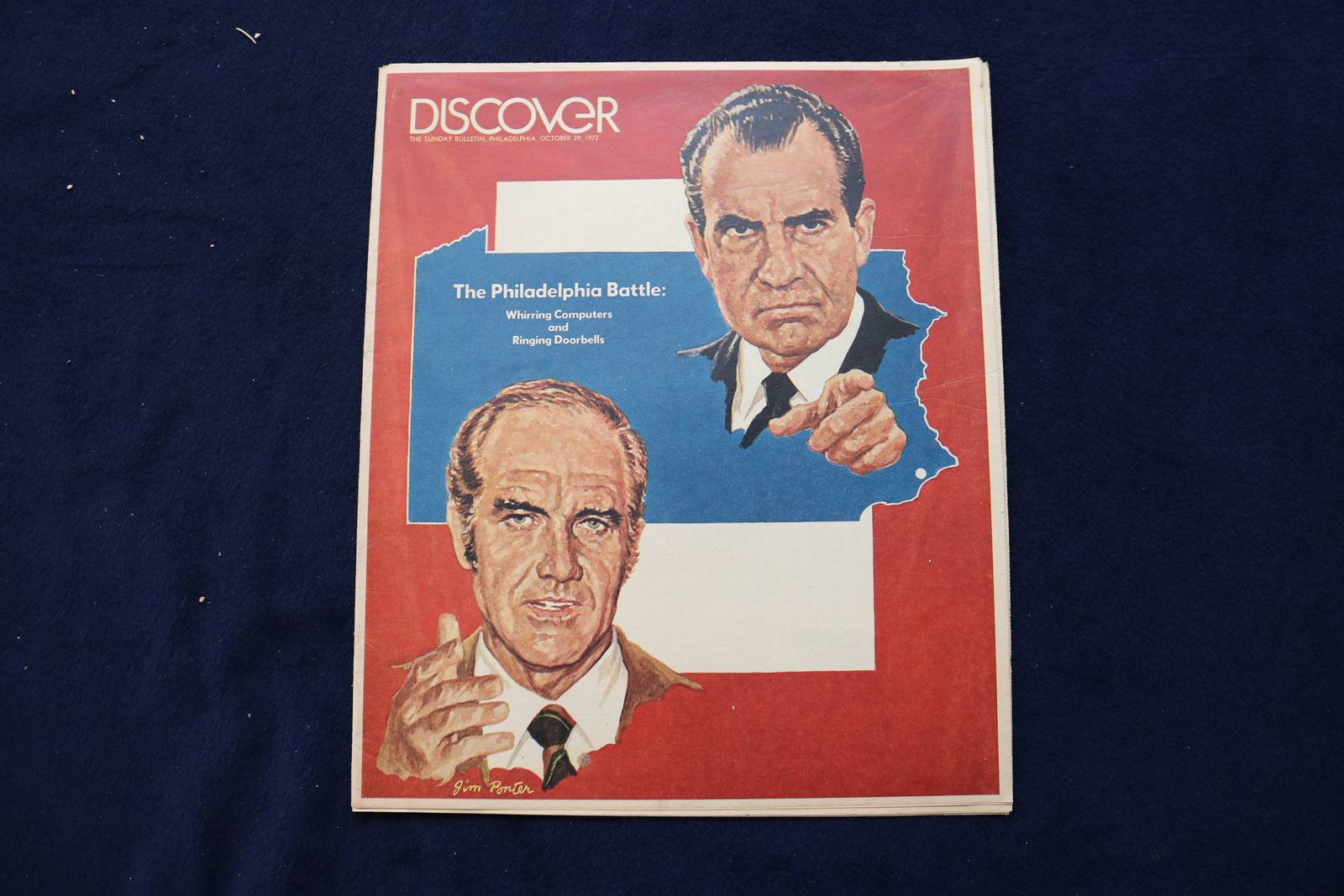 1972 OCTOBER 29 SUNDAY BULLETIN PHILADELPHIA DISCOVER – NIXON/MCGOVERN – NP 8696