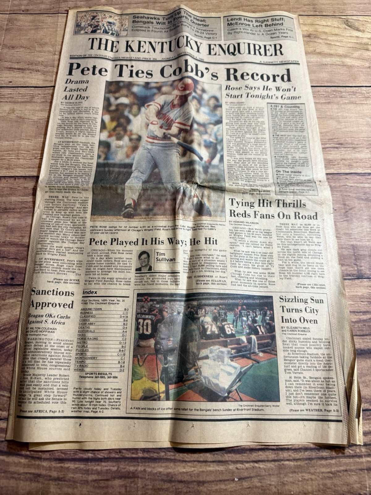 Cincinnati Reds Newspaper Lot Of 3 Cincinnati Enquirer Johnny Bench 1989 Rose 85