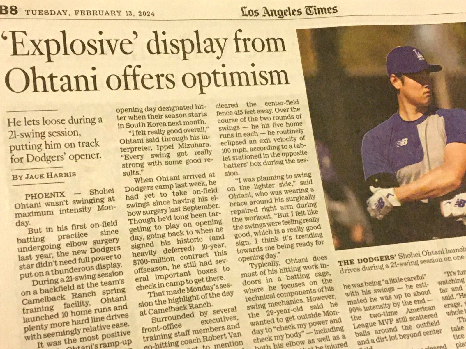 LOS ANGELES TIMES Feb. 13, 2024 TRUMP Biden JASON & TRAVIS KELCE Dodgers Ohtani