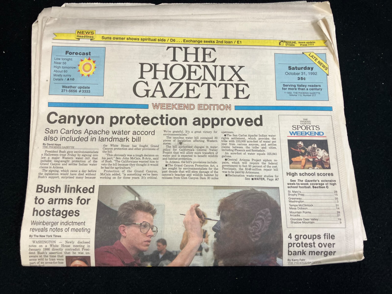 1992 THE PHOENIX GAZETTE COMPLETE NEWSPAPER, SATURDAY, OCTOBER 31