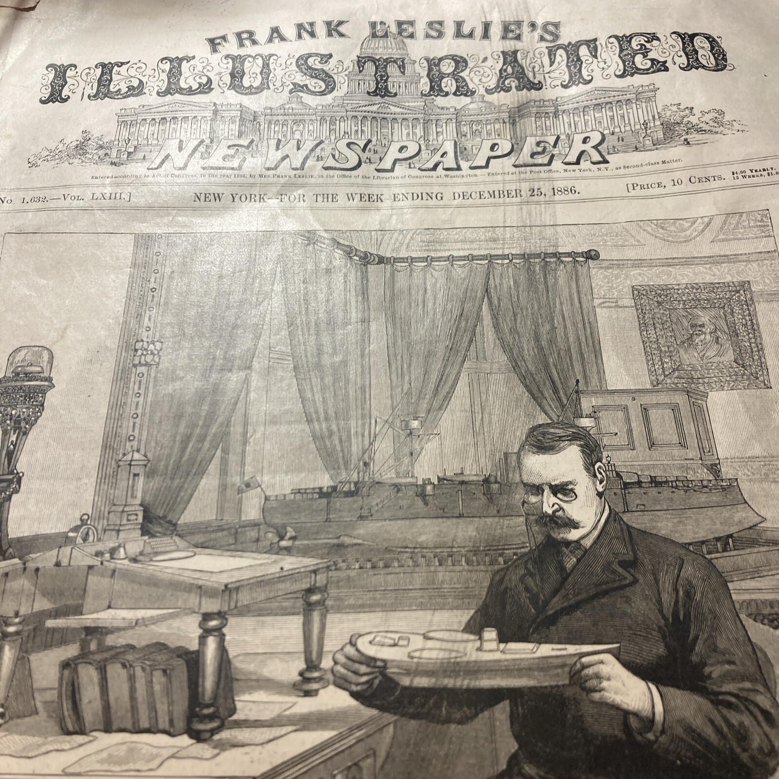 FRANK LESLIE’S ILLUSTRATED Complete Issue Christmas 1886 Mississippi River Boat