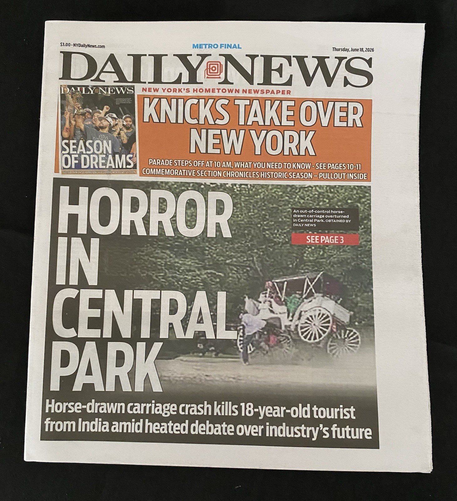 NY Daily News June 18, 2026 “Knicks Take Over New York” + Epic 24-page pull-out