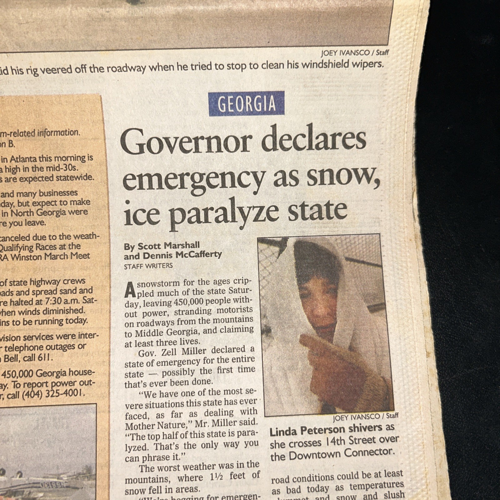 The Blizzard Of ‘93 | March 14, 1993 | The Atlanta Journal Sunday Newspaper