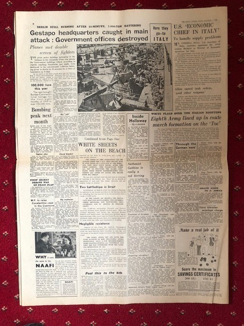Italy Invaded Newspaper 1943