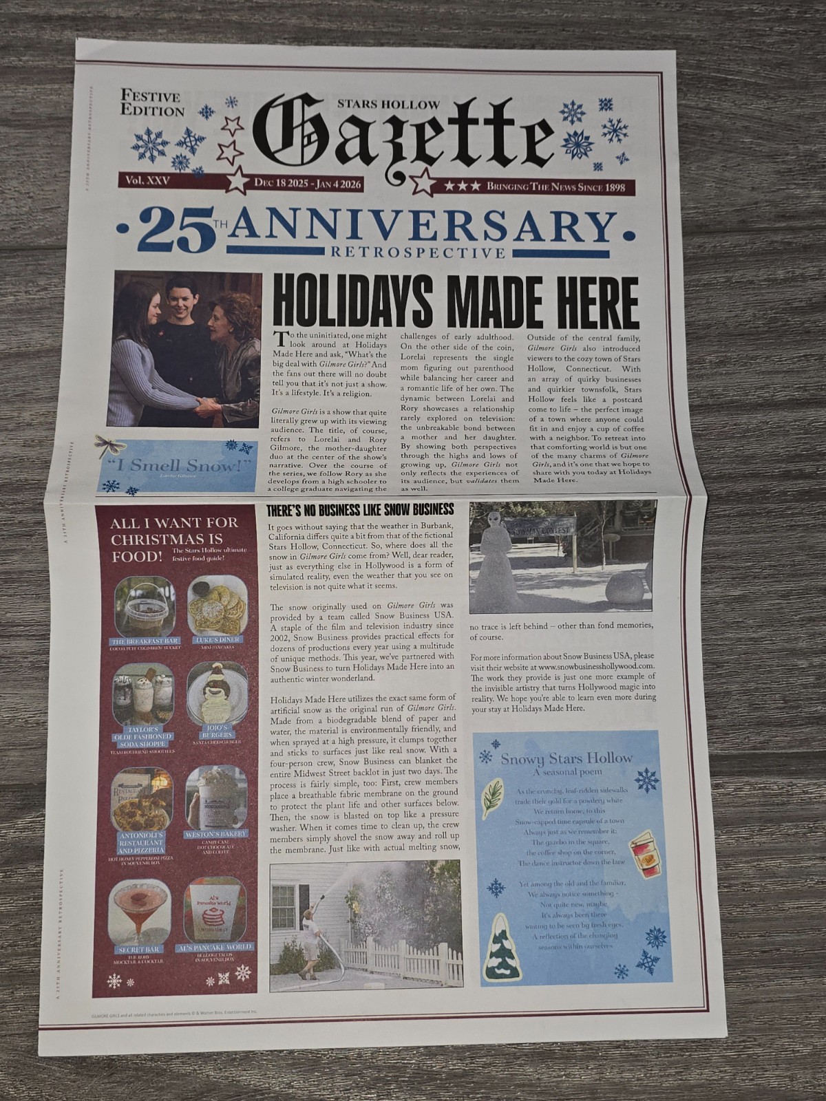 Gilmore Girls Stars Hollow Gazette 25th Anniversary 2025 WB Promo Newspaper