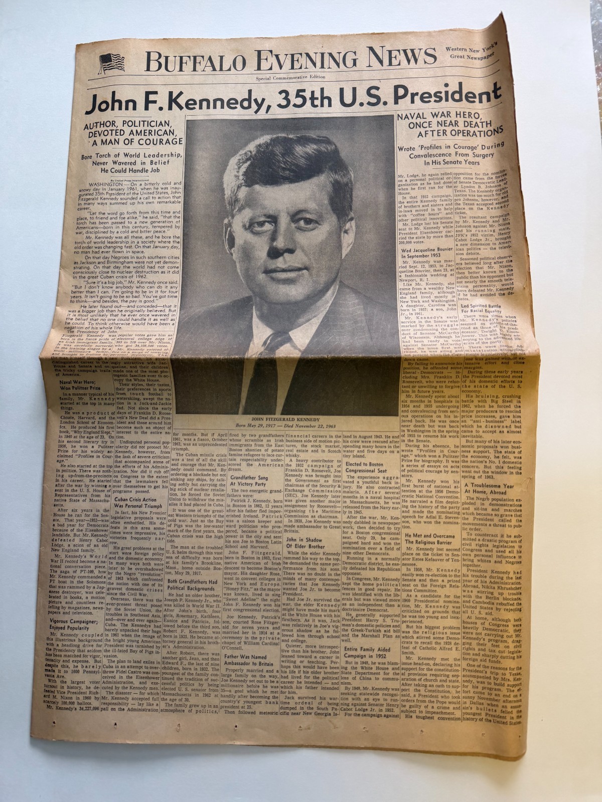 Buffalo Evening News–John F Kennedy Special Commemorative Edition